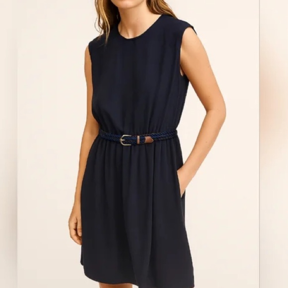Mango Suit Women’s Lined Navy Belted Mini Dress Size US 6